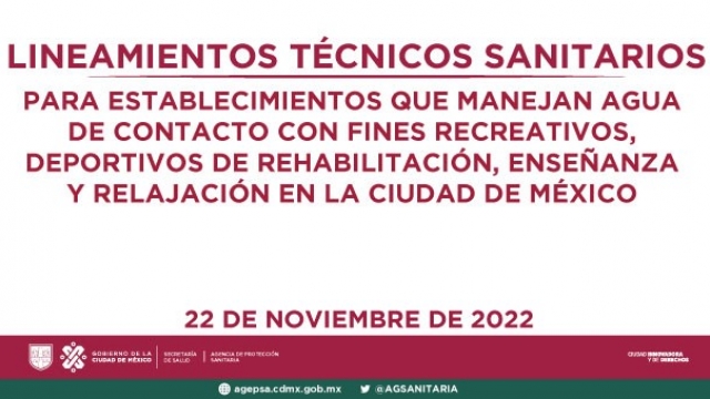 Lineamientos Técnicos Sanitarios para Albercas