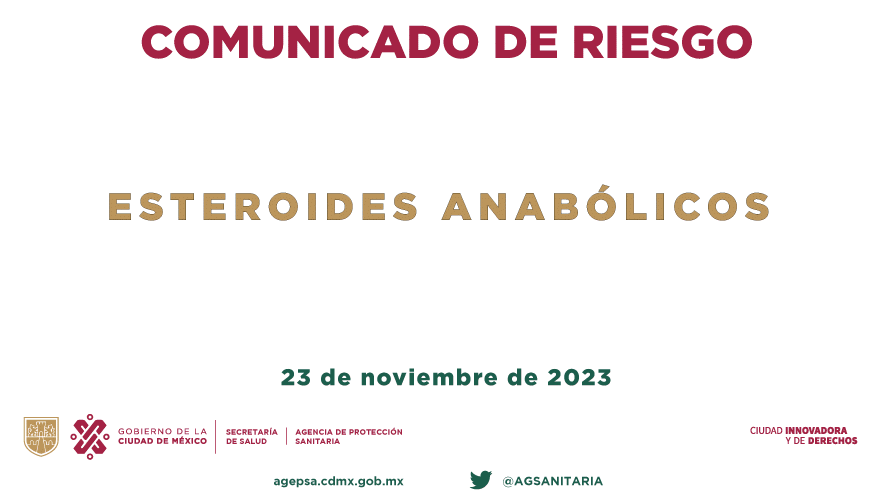 COMUNICADO DE RIESGO A LA POBLACIÓN POR ESTEROIDES ANABÓLICOS