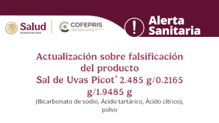 Alerta sanitaria por falsificación del producto Sal de Uvas Picot