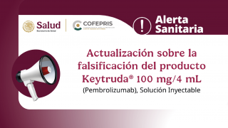 Actualización: Alerta Sanitaria sobre la falsificación del producto Keytruda