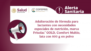 Alerta Sanitaria: Adulteración de la fórmula para lactantes Frisolac GOLD Comfort Multio